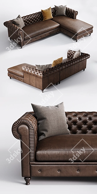 Modern Corner Sofa Alberta Salotti 3D model image 2