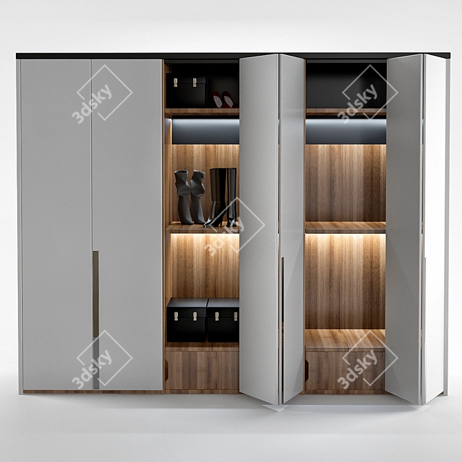 Elegant Italian-designed Wardrobe 3D model image 1