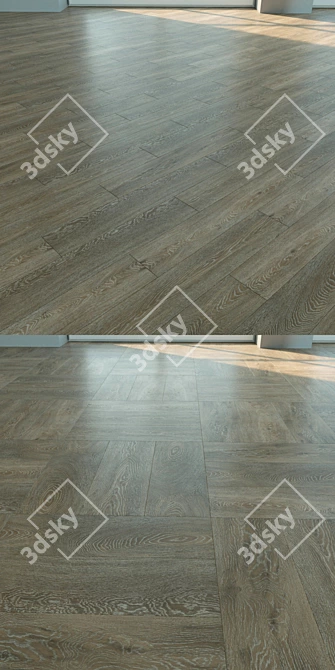 Natural Wood Parquet Flooring 3D model image 2