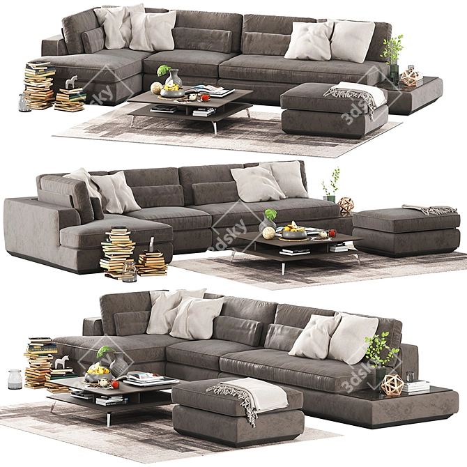 Title: Loman Ditre Italia Sofa Set 3D model image 1