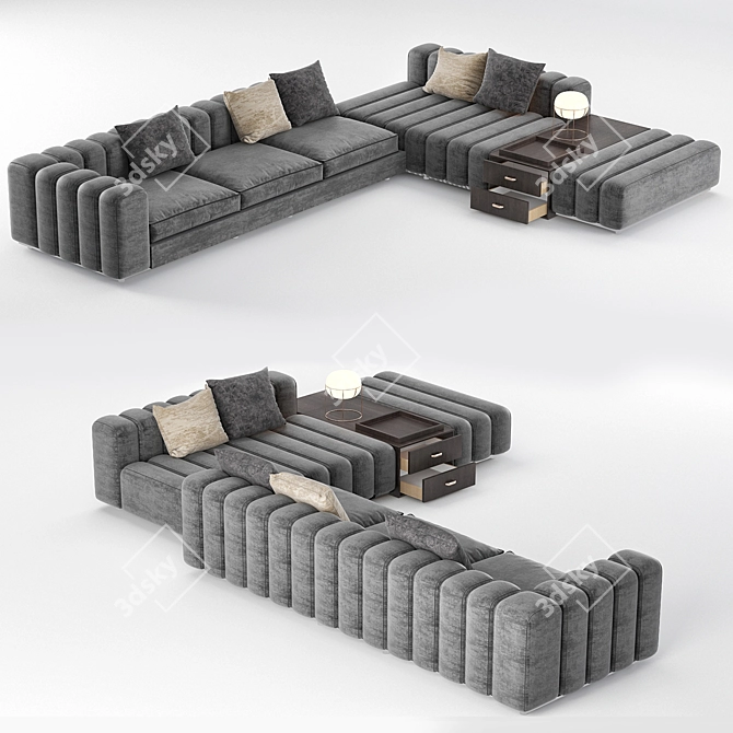 Freeman Modular Corner Sofa 3D model image 1