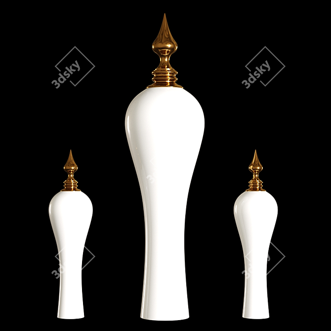 Elegant Thai-inspired Pendant Light 3D model image 1