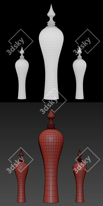 Elegant Thai-inspired Pendant Light 3D model image 3
