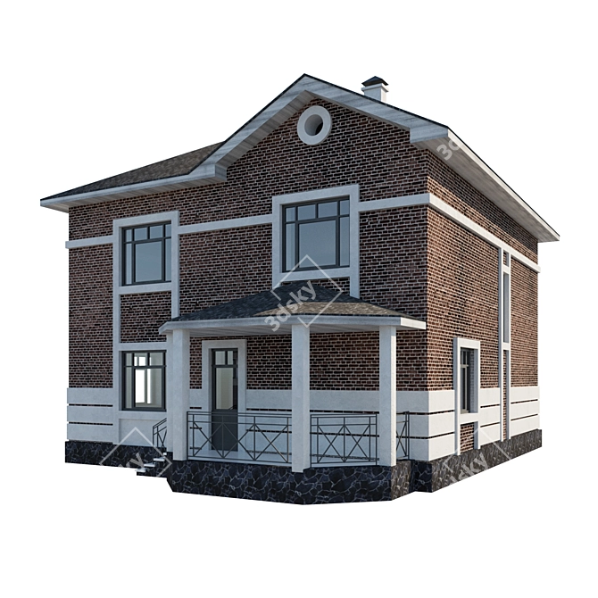 Modern Two-storey House 3D model image 2