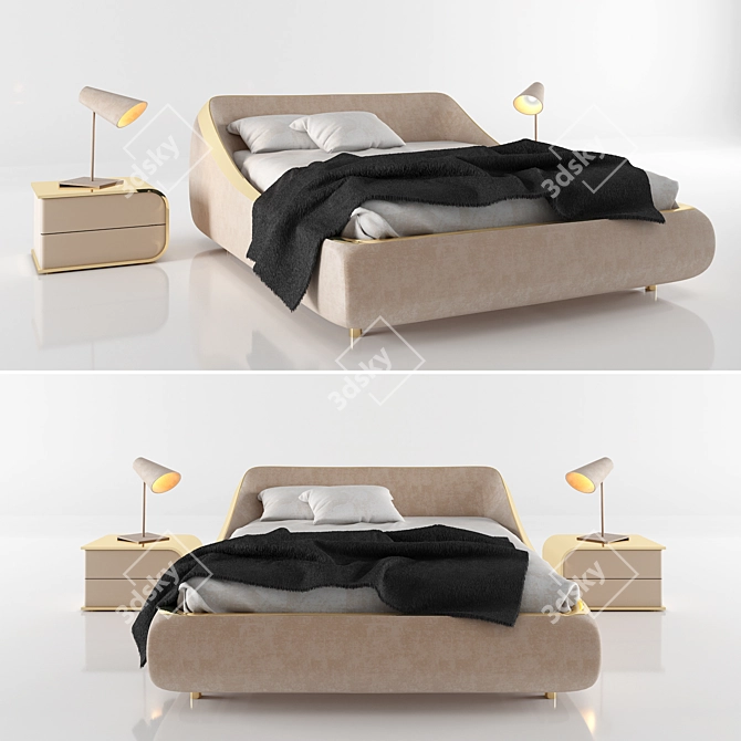 Elegant Breda Bed - Timeless Comfort 3D model image 1