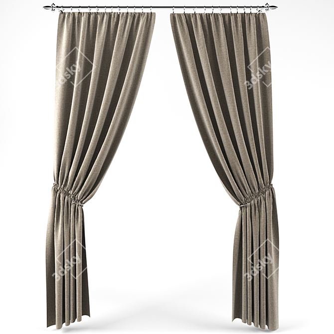 2-in-1 Curtain Combo: Stylish & Versatile 3D model image 1