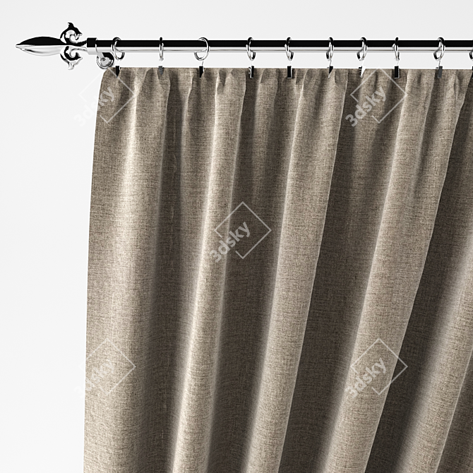 2-in-1 Curtain Combo: Stylish & Versatile 3D model image 2