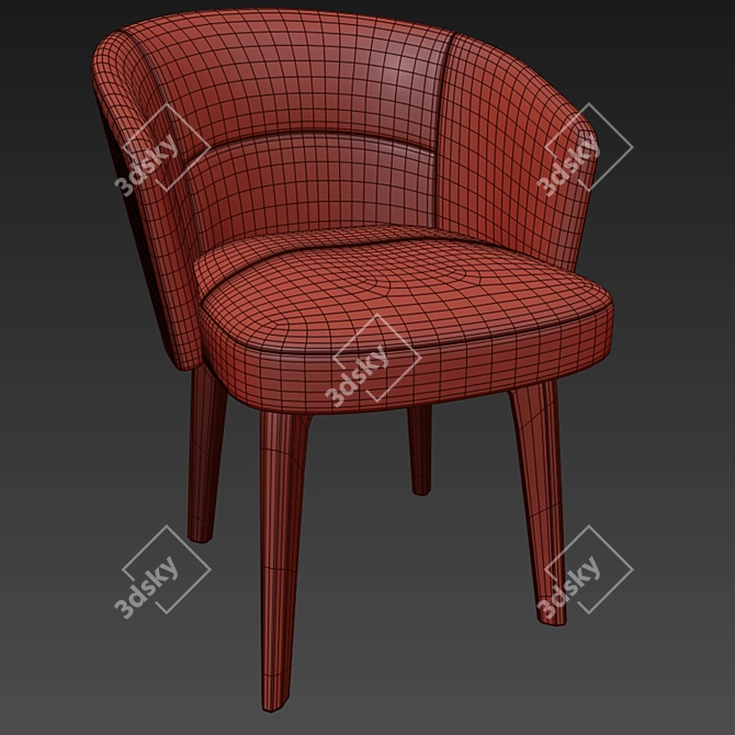 Elegant Minotti Amelie Chair: Perfect Proportions, Exquisite Design 3D model image 3