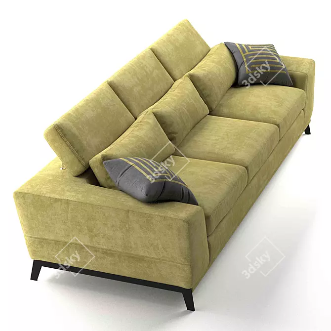 Estelio Boomer: Stylish 3 Seater Sofa 3D model image 2