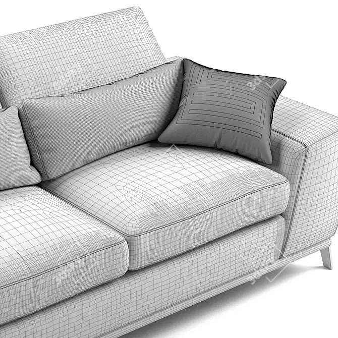 Estelio Boomer: Stylish 3 Seater Sofa 3D model image 3