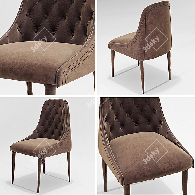 Luxury Capitonne High Back Chair 3D model image 1