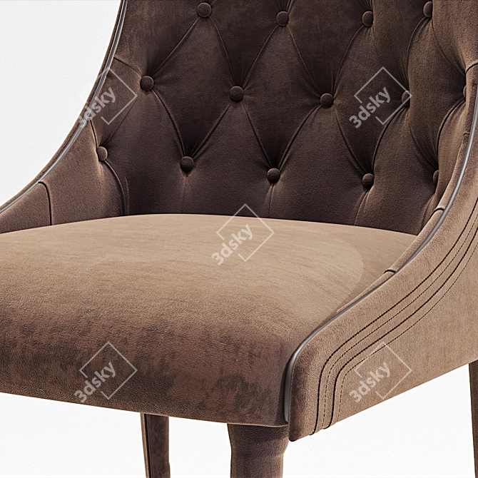 Luxury Capitonne High Back Chair 3D model image 2