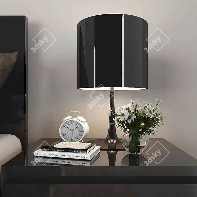 Modern Bedroom Set with Nightstands 3D model image 3