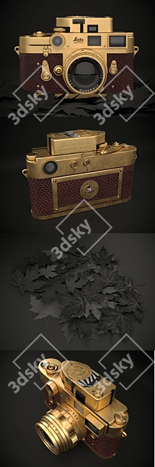 Vintage Leica M3 Gold Camera 3D model image 2