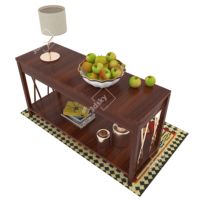 Contemporary Console & Decor Set 3D model image 2