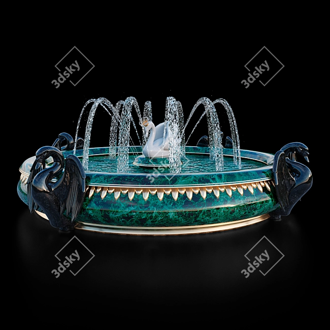 Graceful Swan Fountain 3D model image 1