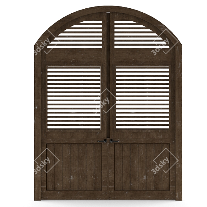 Vintage Rustic Barn Door 3D model image 2