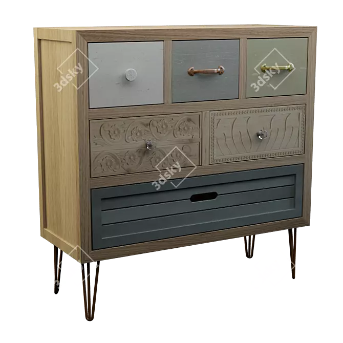 Modern MDF Sideboard 3D model image 1