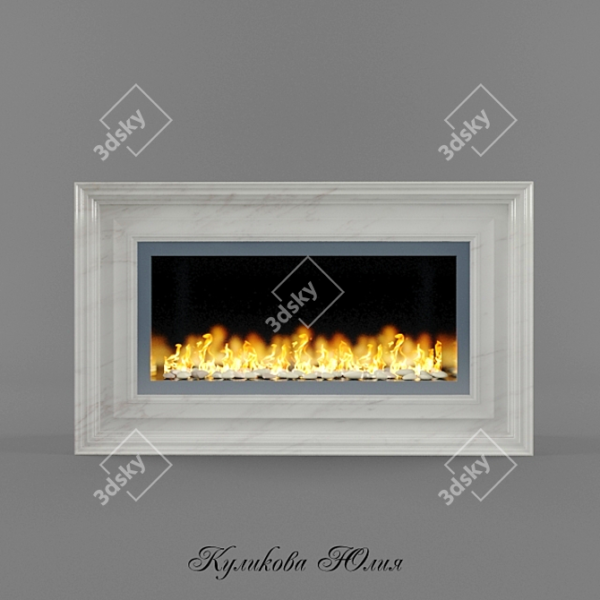 Marble Bioethanol Fireplace 3D model image 1