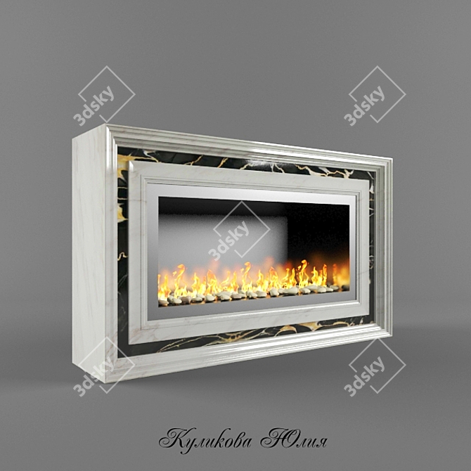 Marble Bioethanol Fireplace 3D model image 3