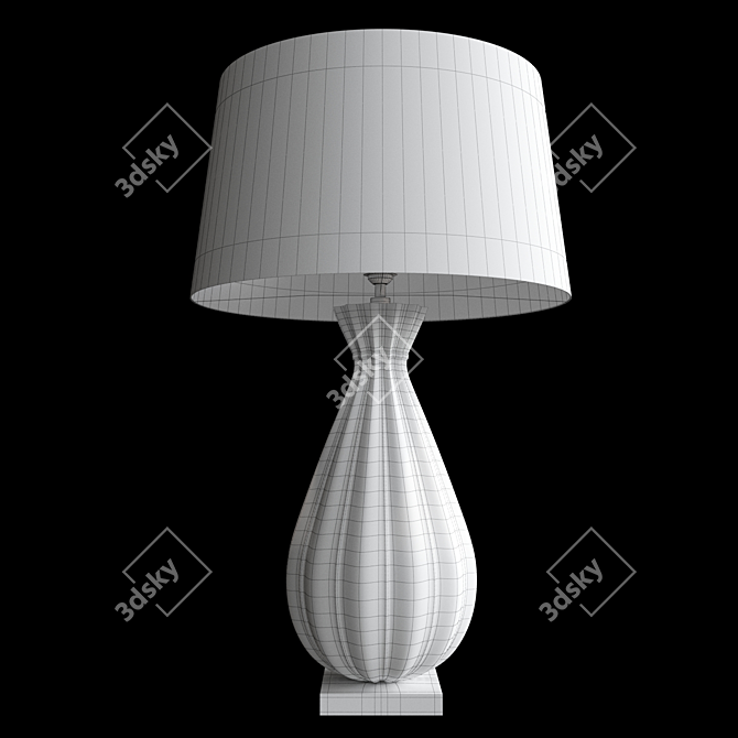 Elegant Treviso Lamp: White & Brass 3D model image 3