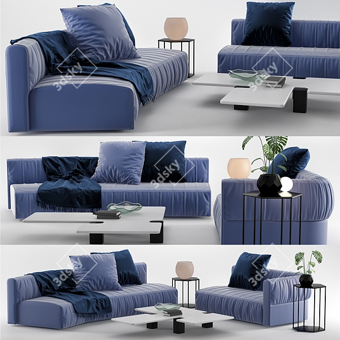 Freeman Lounge Sofa: Ultimate Comfort and Elegance 3D model image 1