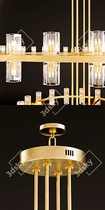 Luxury Coastal Chic Chandelier 3D model image 2