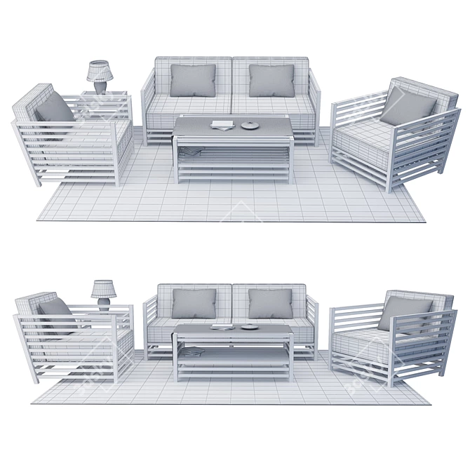 Sleek Wooden Sofa: Modern Design 3D model image 3
