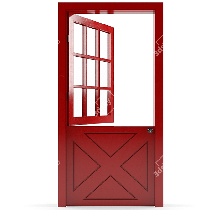 Elegant Scarlet Entry Door 3D model image 1