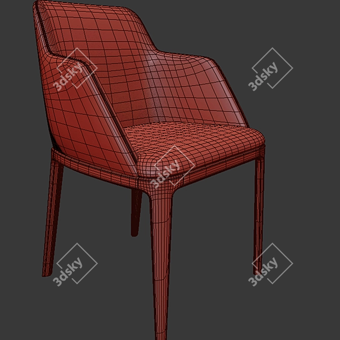 Elegant Poliform Grace Dining Chair 3D model image 3