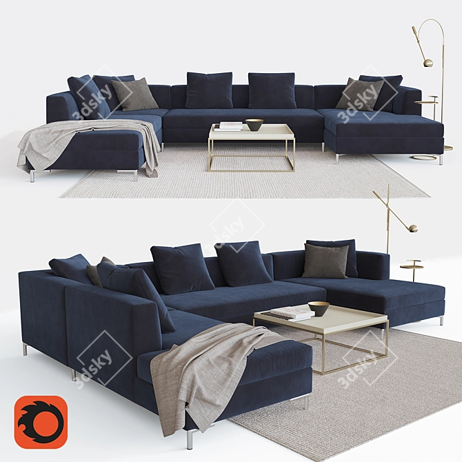 Viggo Sofa Set: Luxurious, Elegant, and Timeless 3D model image 1