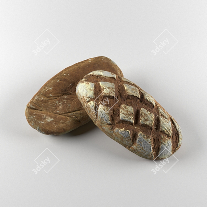 Title: Virtual Reality Bread Loaf - Realistic VR Model 3D model image 1