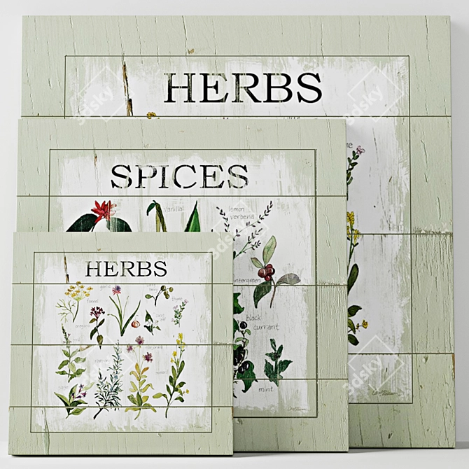 Title: Carol Robinson Spice & Herb Panel - Transform Your Space! 3D model image 2