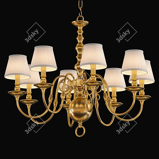 Elegant Bourbon Chandelier 85cm - 3D Max with Meshsmooth 3D model image 2