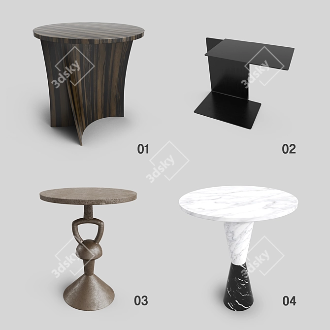 Elegant Tables Collection 3D model image 1