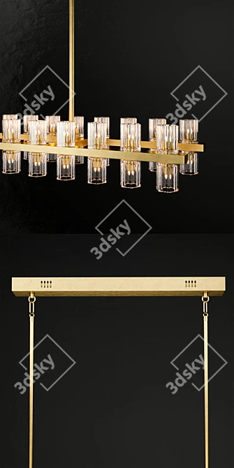 Elegant Arcachon Linear Chandelier 3D model image 2