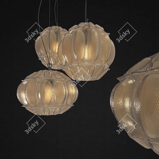 Elegant Amber Glass Pendant 3D model image 2