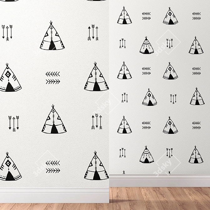 Scandi Chic Vinyl Wall Decals 3D model image 2