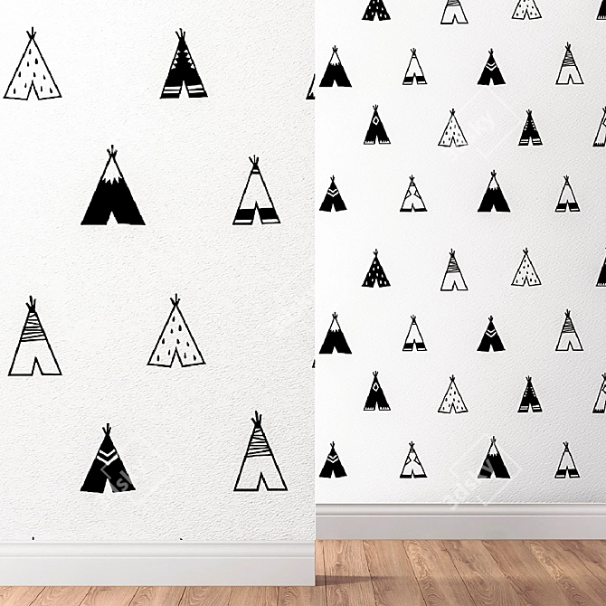 Scandi Chic Vinyl Wall Decals 3D model image 3