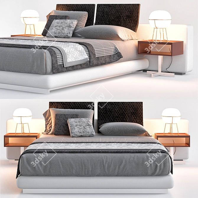 Elegant Minotti Bedroom Set 3D model image 1