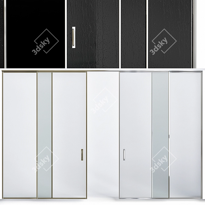 Elegant Glass Bathroom Door 3D model image 1