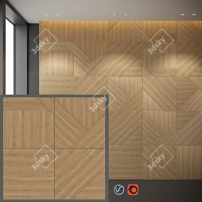 Elegant Oak Panel: VOLCRAFT ECO Line_EDGE 3D model image 1