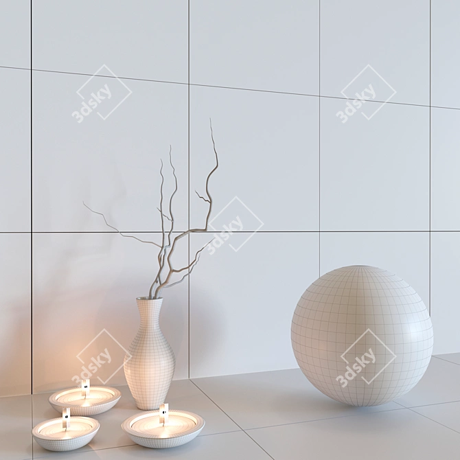 Petra Antiqua Orion Silver: Classic Elegance for Your Space 3D model image 2