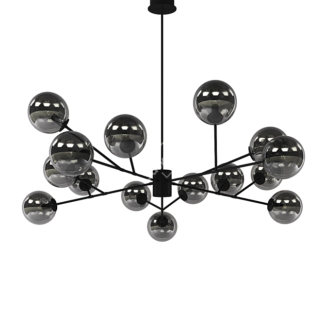 Sleek Black Smoke Pendant Light 3D model image 1