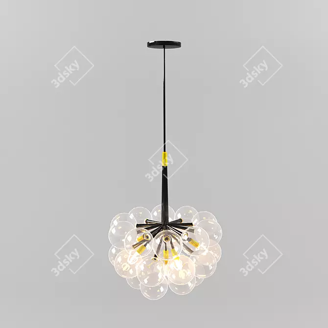 Elegant Crystal Chandelier Pendant 3D model image 1