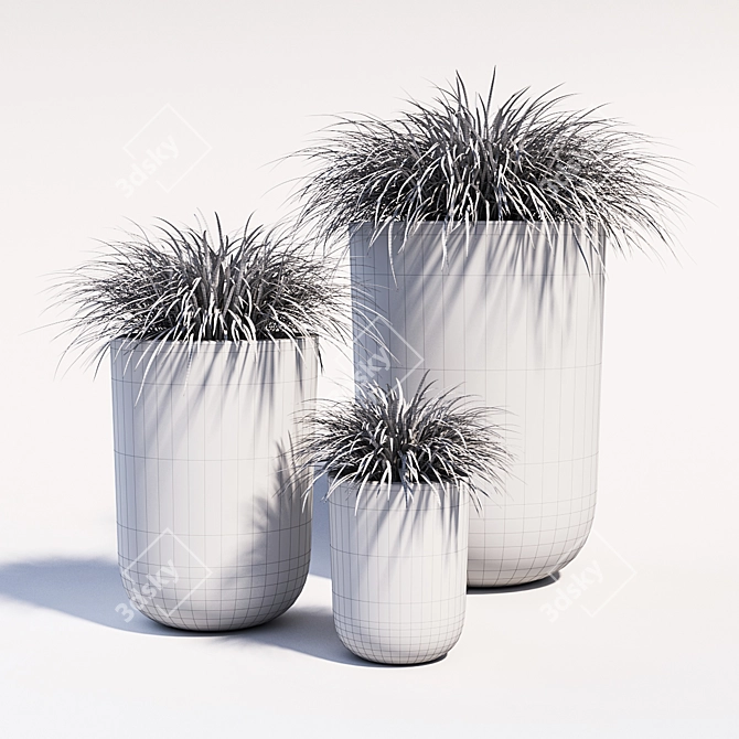 Outdoor Vase Set 3D model image 2