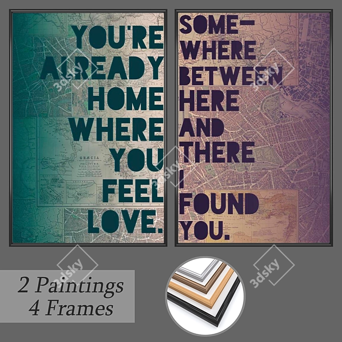 Gallery Collection: 3-Piece Wall Painting Set 3D model image 1