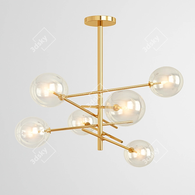 Sleek Glass Pendant Lights 3D model image 1