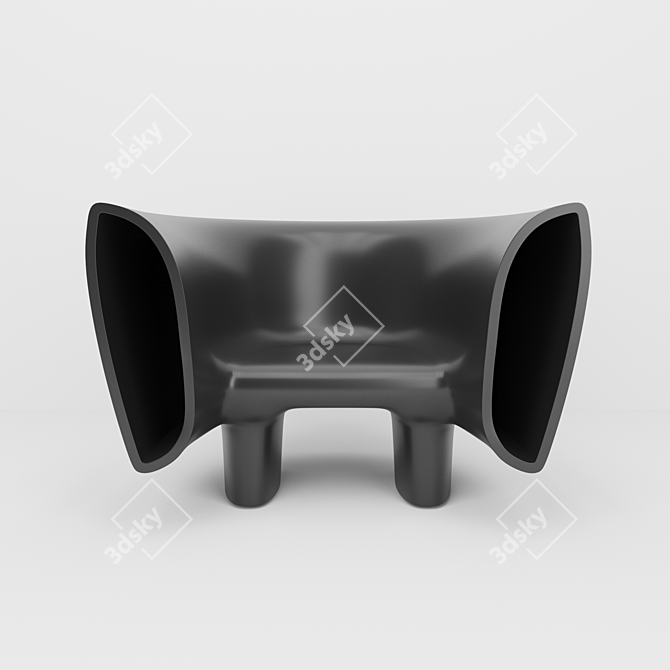 Title: Melodic Wave Lounge Chair 3D model image 1