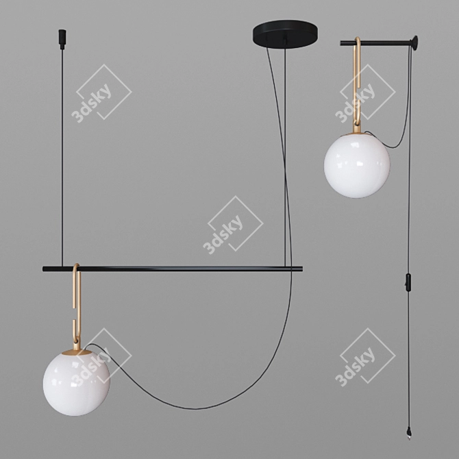 Modern Pendant Lamp: Stylish Suspended Lighting 3D model image 3